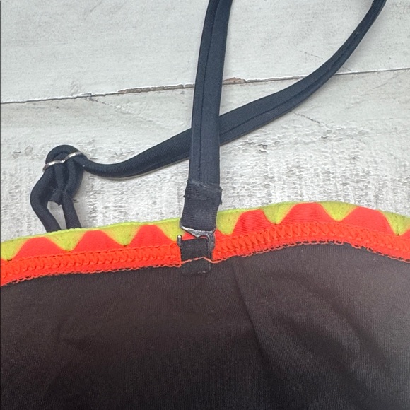 popvil Neon Color Block Bandeau Strapless Bikini Sets Two Piece Bathing Suits - Picture 9 of 9